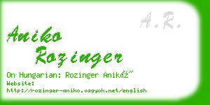 aniko rozinger business card